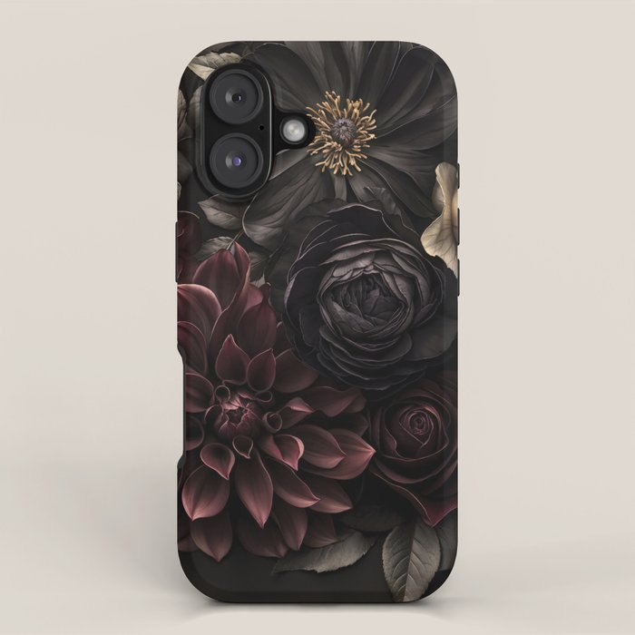 Nocturnal Botanica Moody Baroque Flowers iPhone Case Gallery Image 1