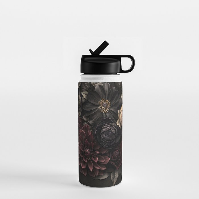 Nocturnal Botanica Moody Baroque Flowers Water Bottle Gallery Image 1