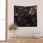 Nocturnal Botanica Moody Baroque Flowers Wall Tapestry Gallery Image 2