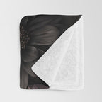 Nocturnal Botanica Moody Baroque Flowers Throw Blanket Gallery Image 3
