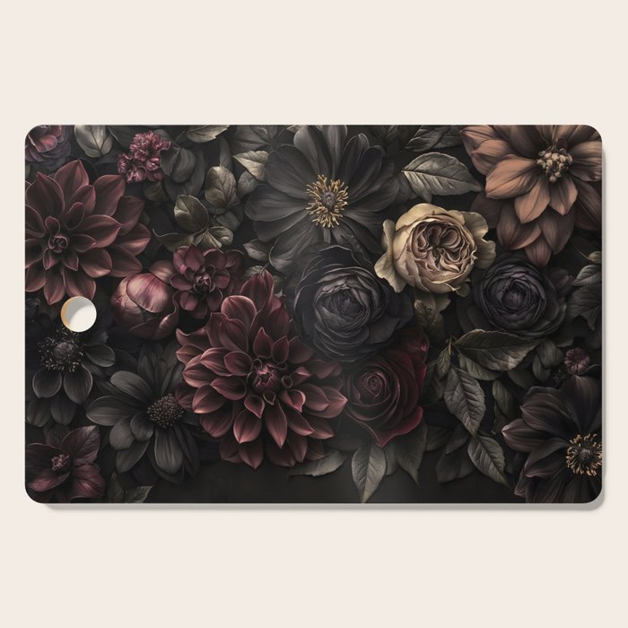 Nocturnal Botanica Moody Baroque Flowers Cutting Board Gallery Image 1