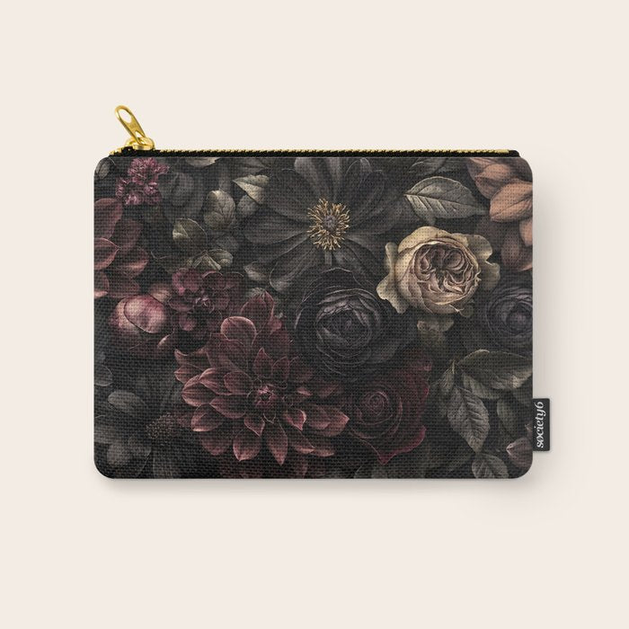 Nocturnal Botanica Moody Baroque Flowers Carry All Pouch Gallery Image 1