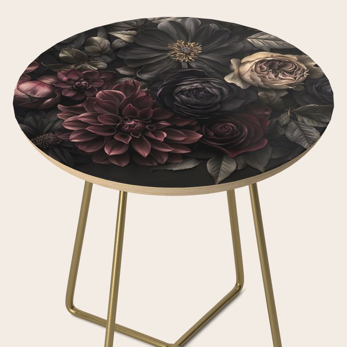 Nocturnal Botanica Moody Baroque Flowers Side Table Gallery Image 2