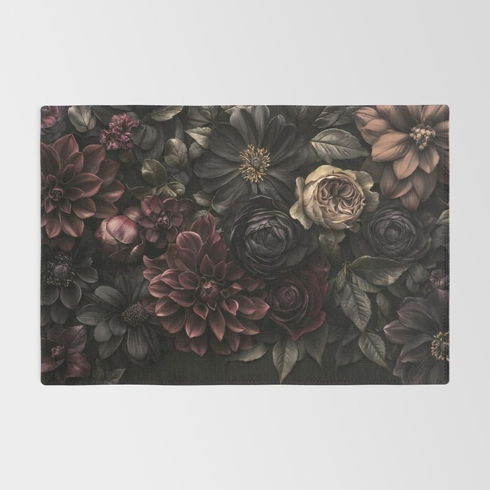 Nocturnal Botanica Moody Baroque Flowers Rug Gallery Image 2