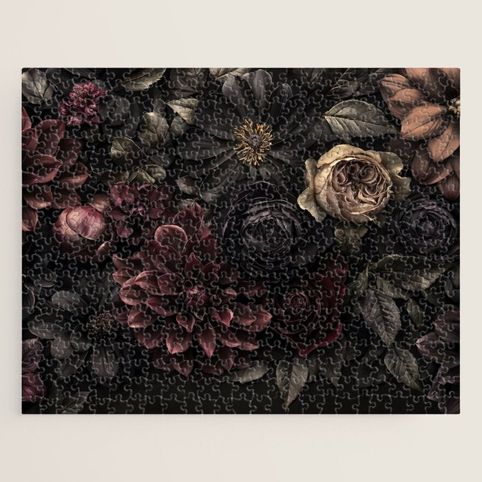Nocturnal Botanica Moody Baroque Flowers Jigsaw Puzzle Gallery Image 1