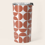 Mid Century Modern Geometric 04 Terracotta Travel Mug Gallery Image 2