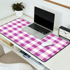 Gingham Large Lavender Amethyst White Desk Mat Gallery Image 2