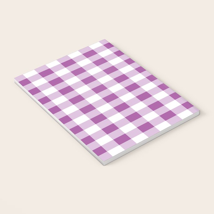 Gingham Large Lavender Amethyst White Notebook Gallery Image 3