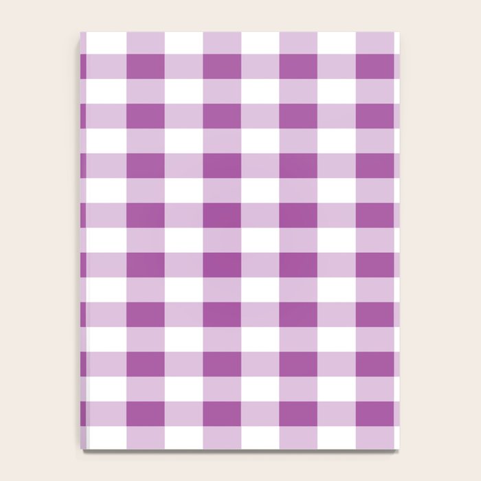 Gingham Large Lavender Amethyst White Notebook Gallery Image 4