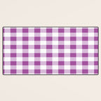 Gingham Large Lavender Amethyst White Desk Mat Gallery Image 3
