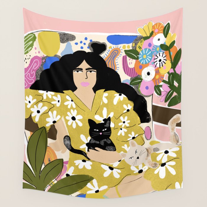 Life with cats Wall Tapestry Gallery Image 4