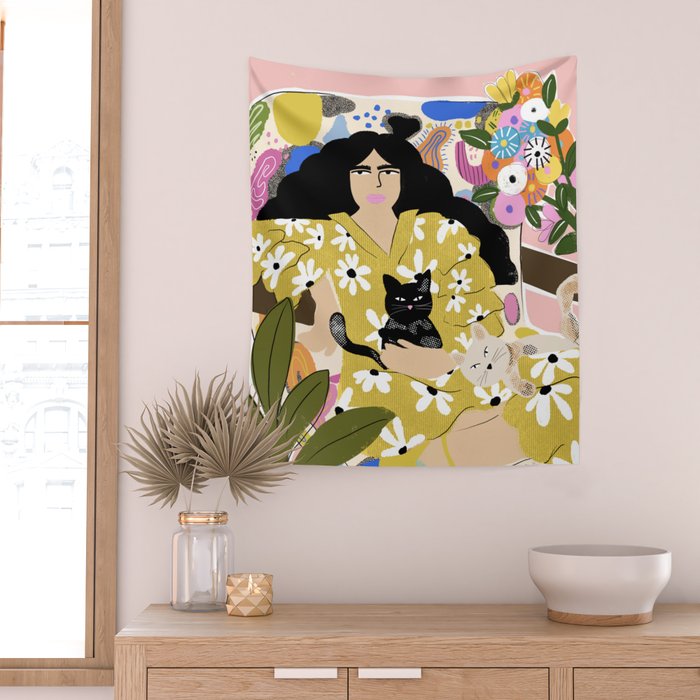 Life with cats Wall Tapestry Gallery Image 2