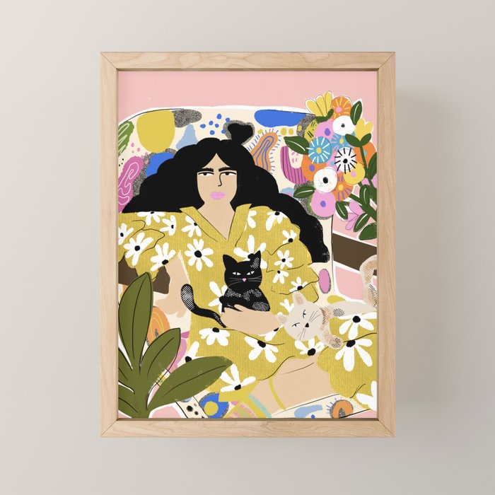 Life with cats Mini Art Print Gallery Image 1