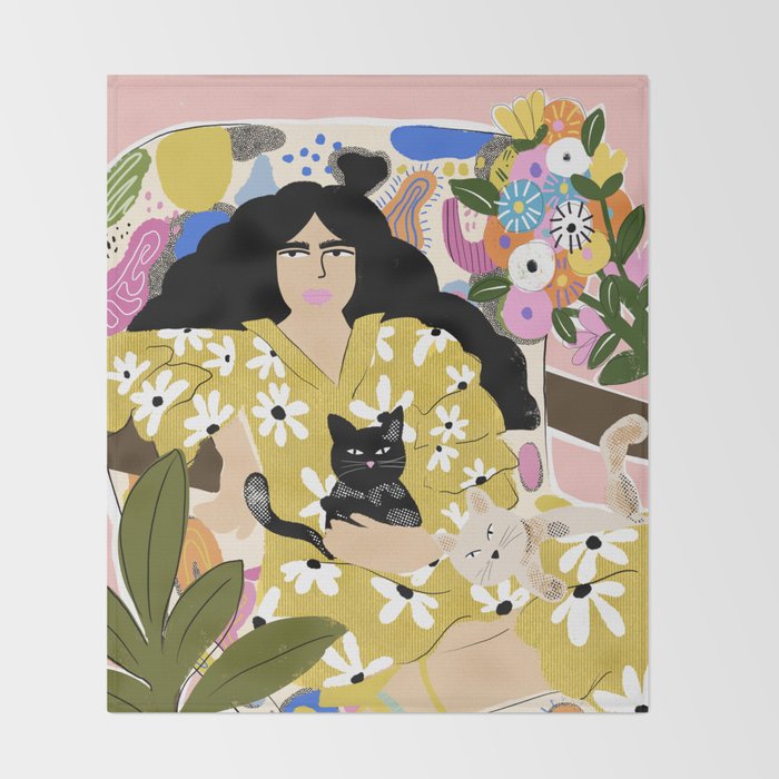 Life with cats Throw Blanket Gallery Image 2