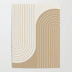 Two Tone Line Curvature LXV Earthy Boho Modern Arch Abstract Poster Gallery Image 4