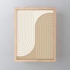 Two Tone Line Curvature LXV Earthy Boho Modern Arch Abstract Mini Art Print Gallery Image 1