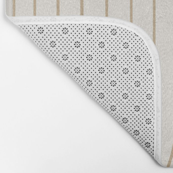 Two Tone Line Curvature LXV Earthy Boho Modern Arch Abstract Bath Mat Gallery Image 2