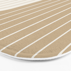 Two Tone Line Curvature LXV Earthy Boho Modern Arch Abstract Bath Mat Gallery Image 3