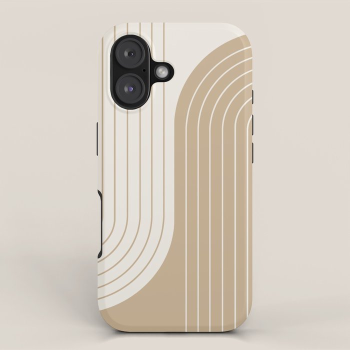 Two Tone Line Curvature LXV Earthy Boho Modern Arch Abstract iPhone Case Gallery Image 1