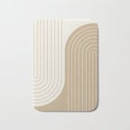 Two Tone Line Curvature LXV Earthy Boho Modern Arch Abstract Bath Mat Gallery Image 1