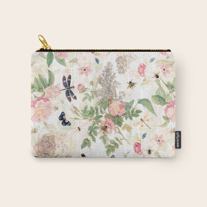 Vintage & Shabby Chic - Botanical Flower Roses Garden Carry All Pouch Gallery Image 1