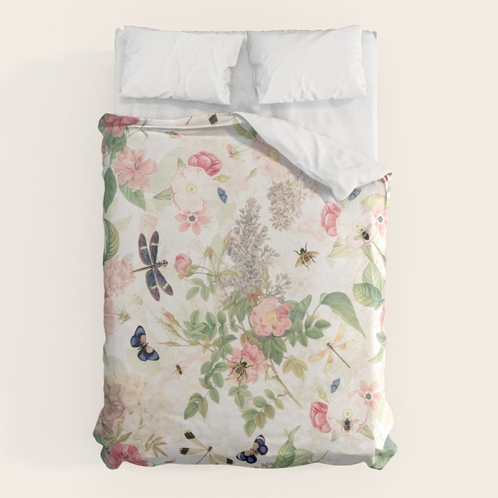 Vintage & Shabby Chic - Botanical Flower Roses Garden Duvet Cover Gallery Image 1