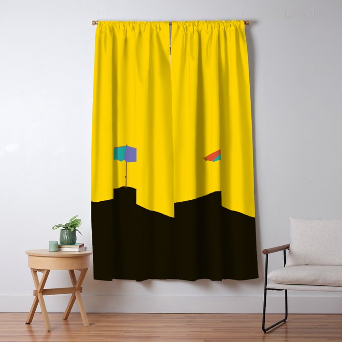 Colorful Parasol Black Yellow Background #decor #society6 #buyart Window Curtain Gallery Image 5