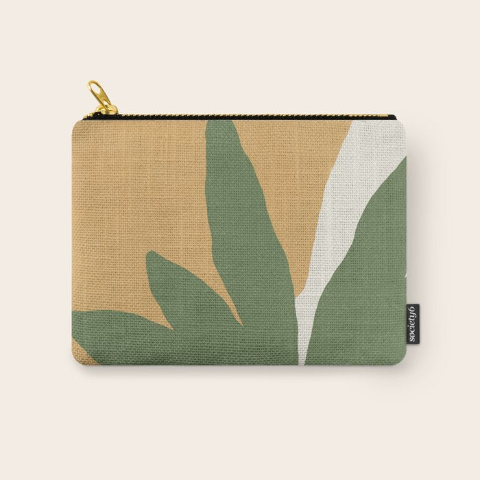 Leaves Minimalism - Green Gold Carry All Pouch Gallery Image 1