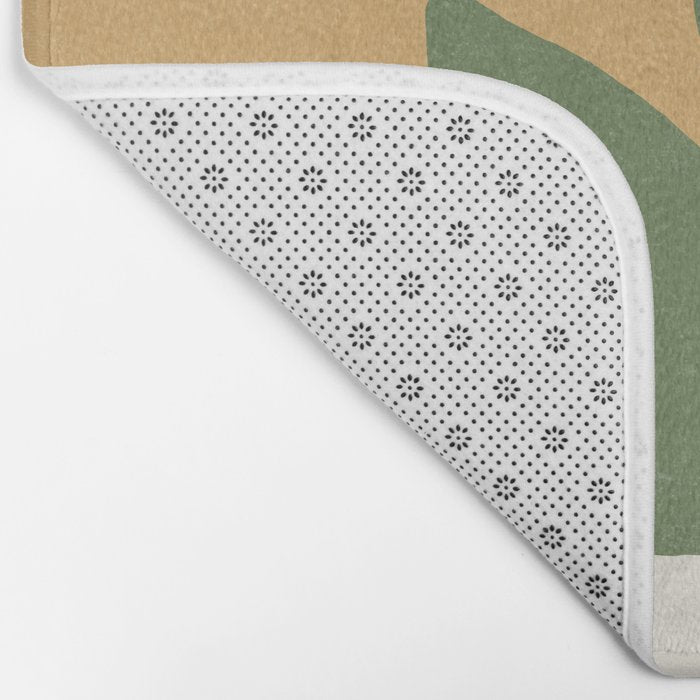 Leaves Minimalism - Green Gold Bath Mat Gallery Image 2