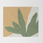 Leaves Minimalism - Green Gold Throw Blanket Gallery Image 2