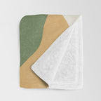 Leaves Minimalism - Green Gold Throw Blanket Gallery Image 3