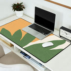 Leaves Minimalism - Green Gold Desk Mat Gallery Image 2