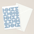 Mid Century Modern Geometric 04 Soft Blue Stationery Card Gallery Image 2