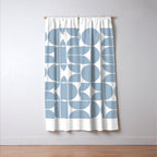 Mid Century Modern Geometric 04 Soft Blue Window Curtain Gallery Image 3