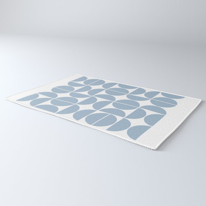 Mid Century Modern Geometric 04 Soft Blue Rug Gallery Image 3
