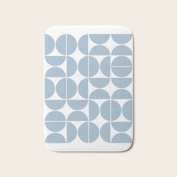 Mid Century Modern Geometric 04 Soft Blue Bath Mat Gallery Image 1
