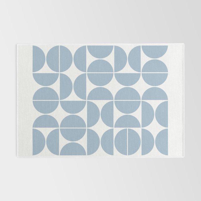 Mid Century Modern Geometric 04 Soft Blue Rug Gallery Image 2