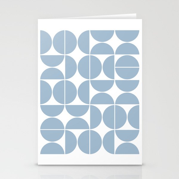 Mid Century Modern Geometric 04 Soft Blue Stationery Card Gallery Image 2
