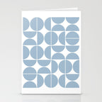 Mid Century Modern Geometric 04 Soft Blue Stationery Card Gallery Image 2