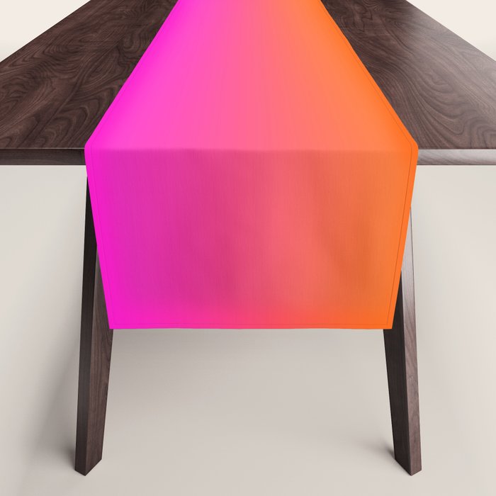 Hot Magenta Pink and Orange Trendy Ombre Table Runner Gallery Image 1