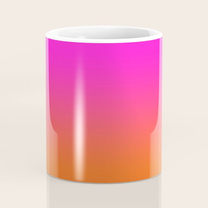 Hot Magenta Pink and Orange Trendy Ombre Coffee Mug Gallery Image 4