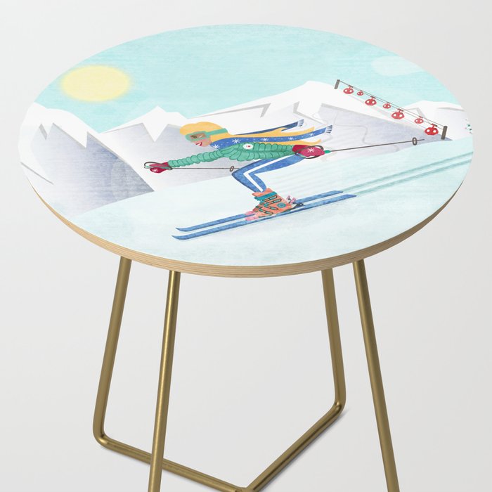 Skiing Girl Side Table Gallery Image 2