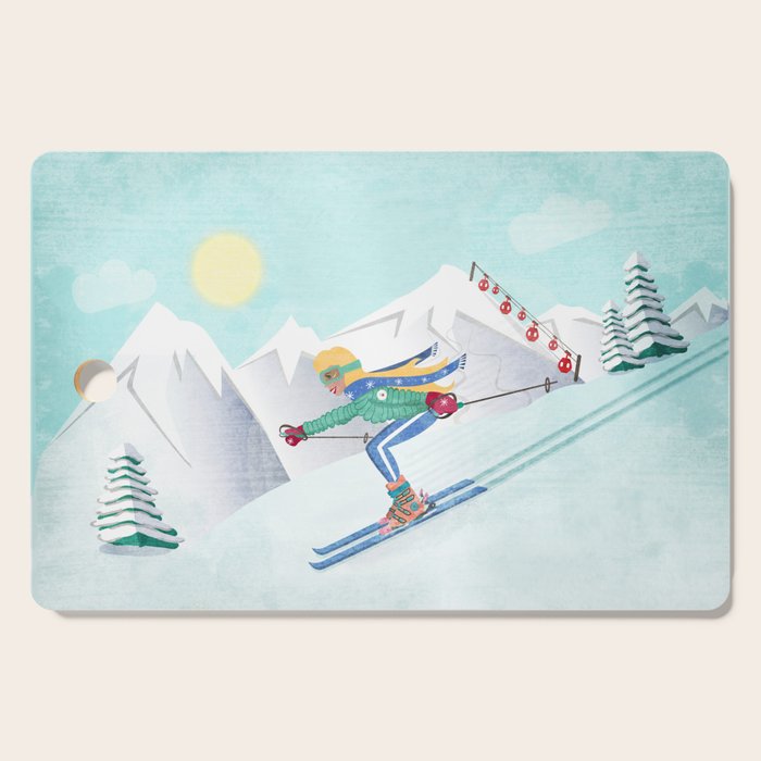 Skiing Girl Cutting Board Gallery Image 1