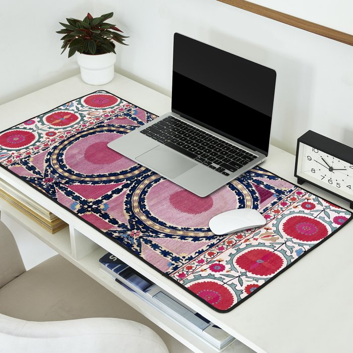 Tashkent Suzani Uzbekistan Floral Embroidery Print Desk Mat Gallery Image 2