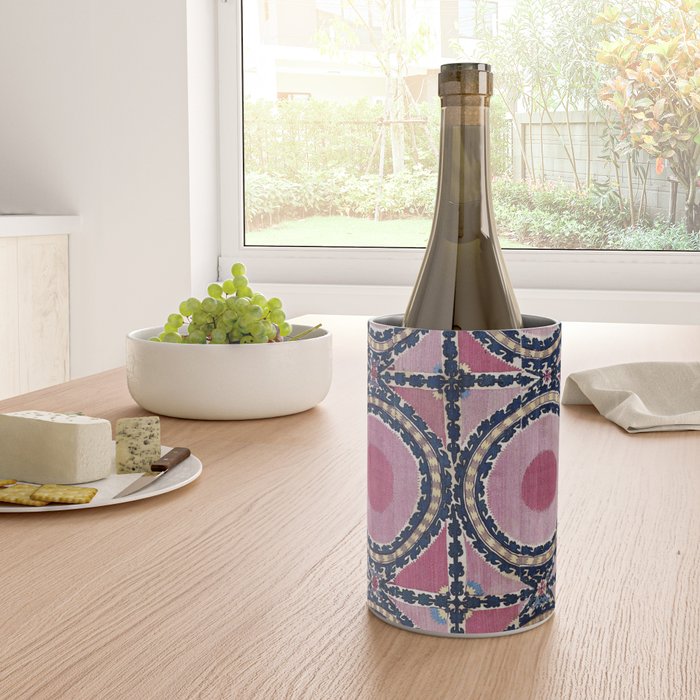 Tashkent Suzani Uzbekistan Floral Embroidery Print Wine Chiller Gallery Image 4