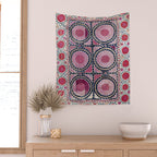 Tashkent Suzani Uzbekistan Floral Embroidery Print Wall Tapestry Gallery Image 2