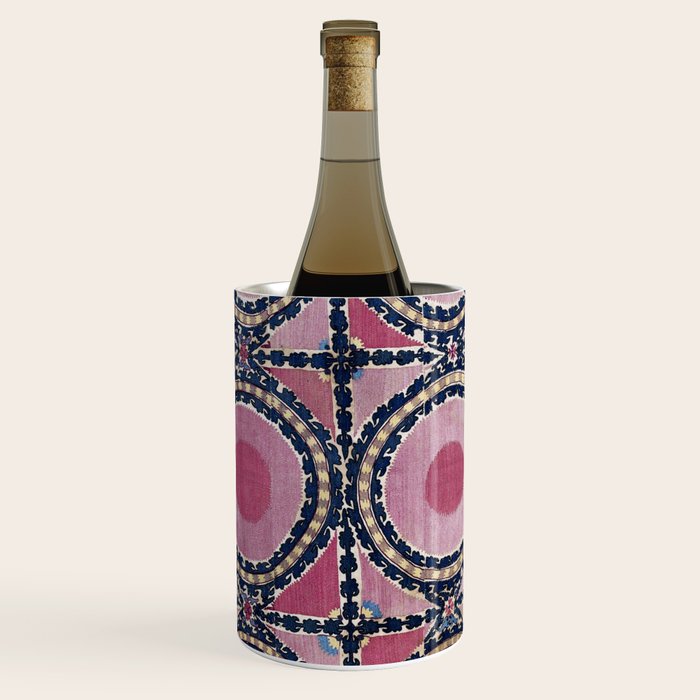 Tashkent Suzani Uzbekistan Floral Embroidery Print Wine Chiller Gallery Image 1