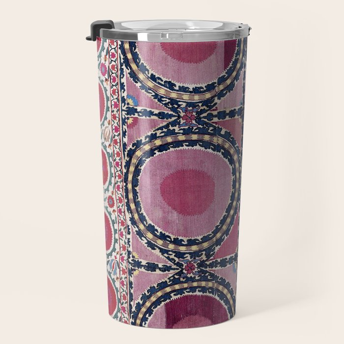 Tashkent Suzani Uzbekistan Floral Embroidery Print Travel Mug Gallery Image 3