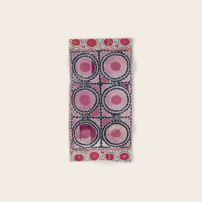Tashkent Suzani Uzbekistan Floral Embroidery Print Bath Towel Gallery Image 1
