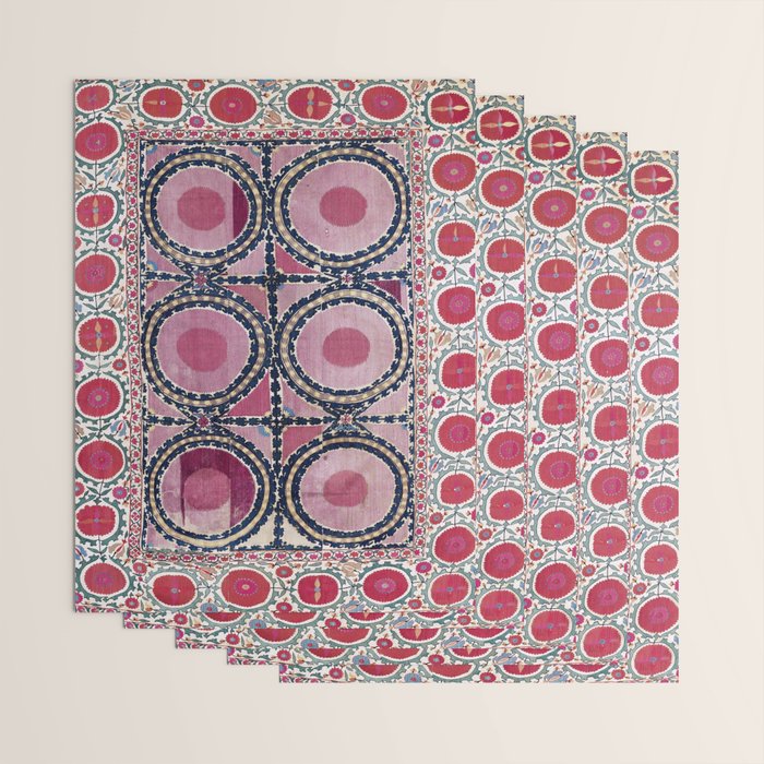 Tashkent Suzani Uzbekistan Floral Embroidery Print Wrapping Paper Gallery Image 3
